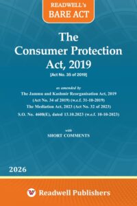 Readwell's Bare Act The Consumer Protection Act,2019 [Edition 2025]