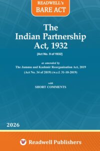 Readwell's Bare Act The Indian Partnership Act, 1932